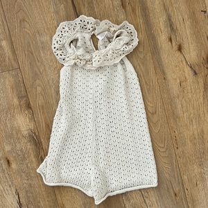 Zara Kids 5-6 crochet beach coverup romper